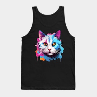 Colorful cat illustration Tank Top